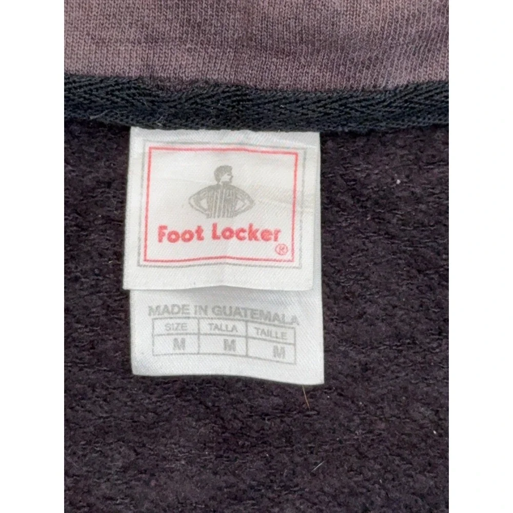Foot Locker Vintage Quarter Zip Sweatshirt Men Medium Brown Sun Faded Distressed